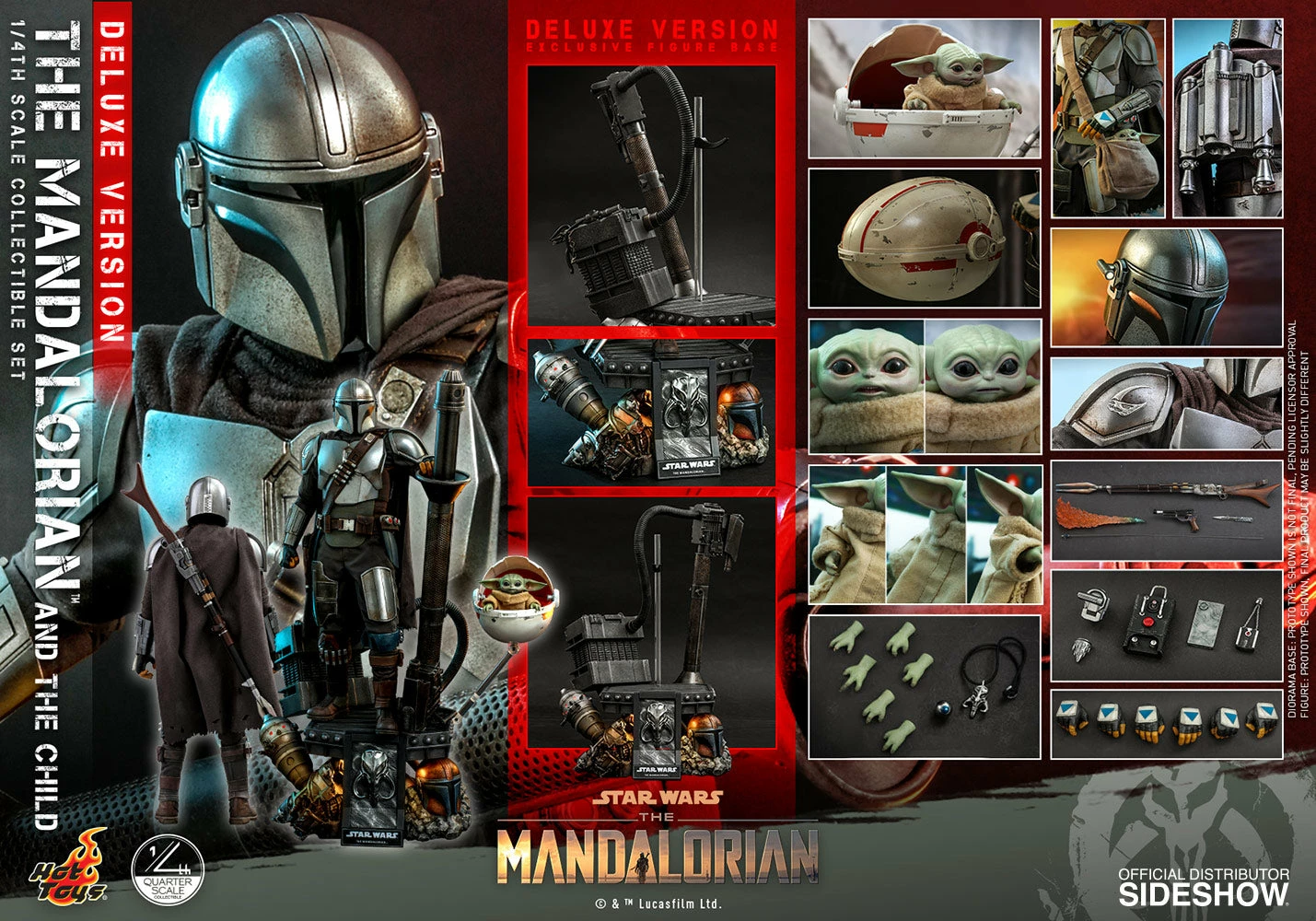 Hot Toys 1/4 Star Wars The Mandalorian And The Child (Deluxe) Quarter Scale Figure QS017 3 Hot Toys 1/4 Star Wars The Mandalorian And The Child (Deluxe) Quarter Scale Figure QS017