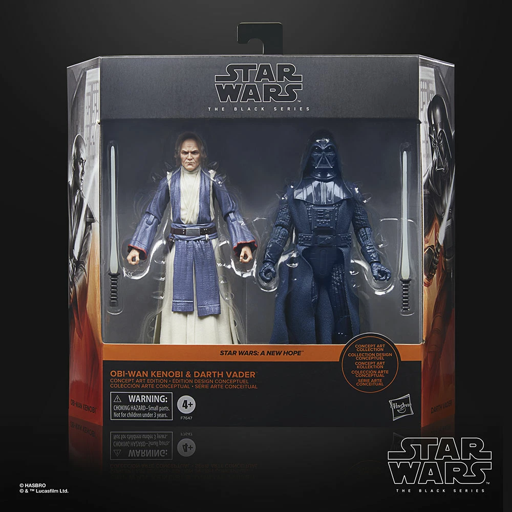 Hasbro Star Wars Black Series A New Hope Obi-Wan Kenobi And Darth Vader (Concept Art Edition) 6 Inch Action Figure 2-Pack 4 Hasbro Star Wars Black Series A New Hope Obi-Wan Kenobi And Darth Vader (Concept Art Edition) 6 Inch Action Figure 2-Pack - Image 2